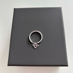 14K Solid White Gold Minimalistic Ring